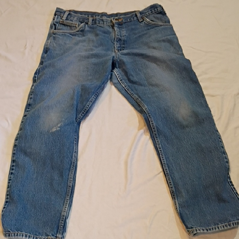 Fire Resistant Stylish Bootcut Blue Jeans for Men Size 34x30